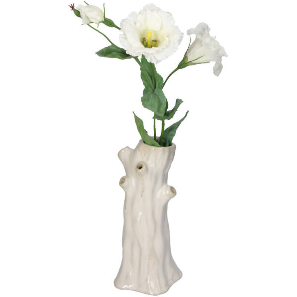 Vase Tree Trunk Stoneware White - Image 3