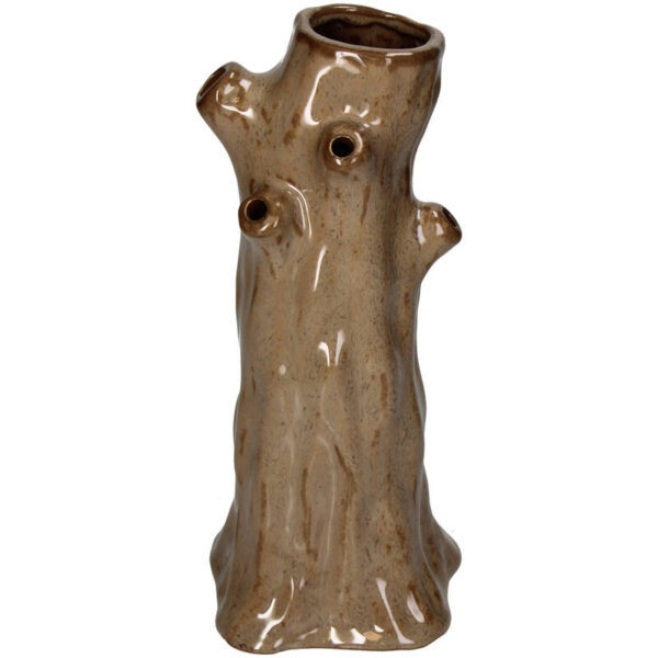 Vase Tree Trunk Stoneware Taupe - Image 1