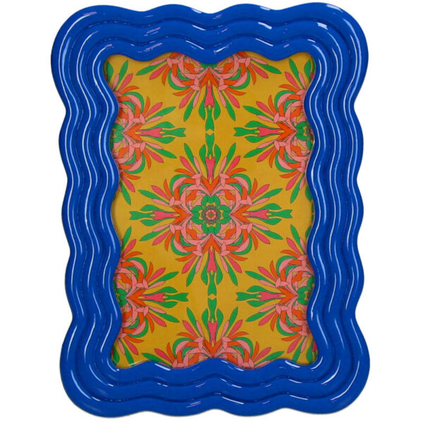 Photo Frame Curved Polyresin Blue - Image 1