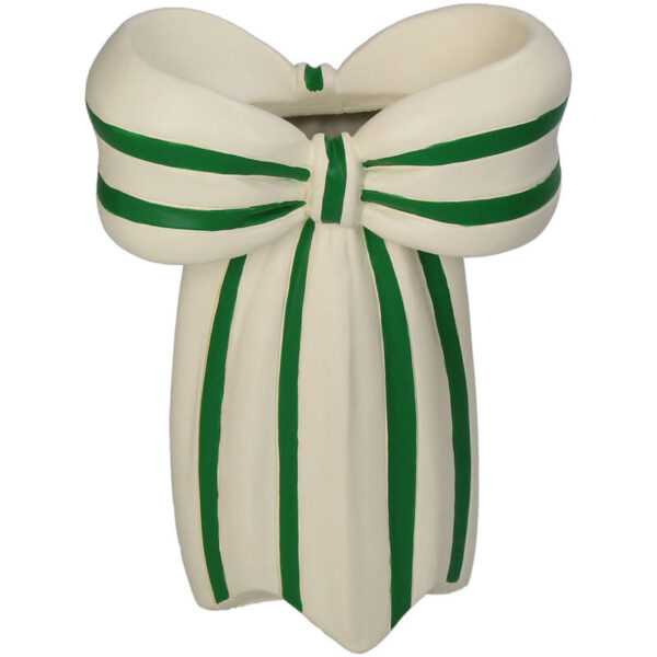 Vase Bow Polyresin Green - Image 1