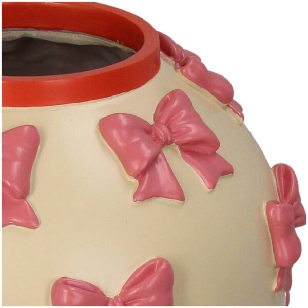 Vase Bow Polyresin Pink - Image 2