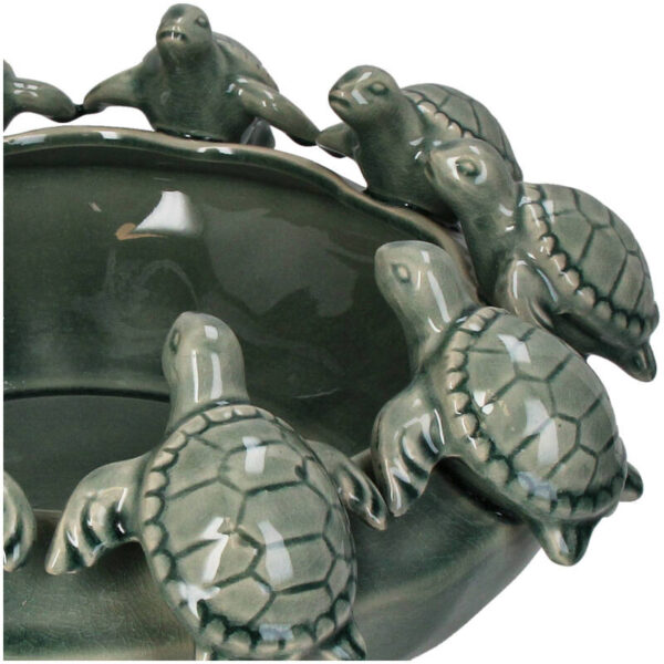Bowl Turtles Stoneware Green - Image 2