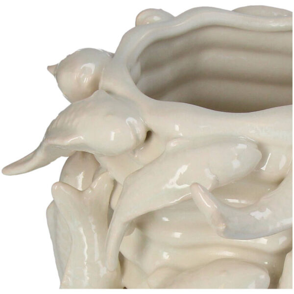 Planter Fishes Fine Earthenware Ivory - Image 2