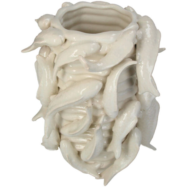 Planter Fishes Fine Earthenware Ivory - Image 1