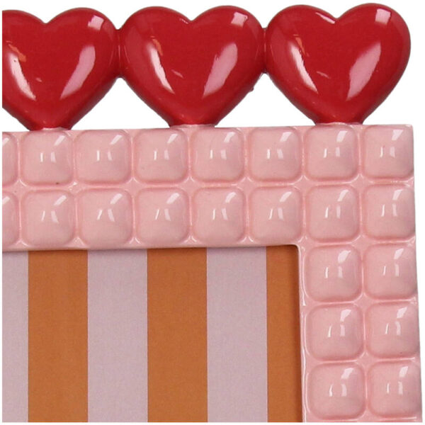 Photo Frame Heart Polyresin Pink - Image 3